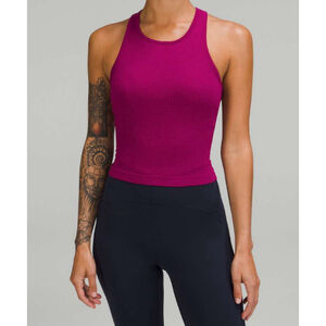 Lululemon Ebb to Street Cropped Racerback Tank Top
Magenta Purple Sz 4